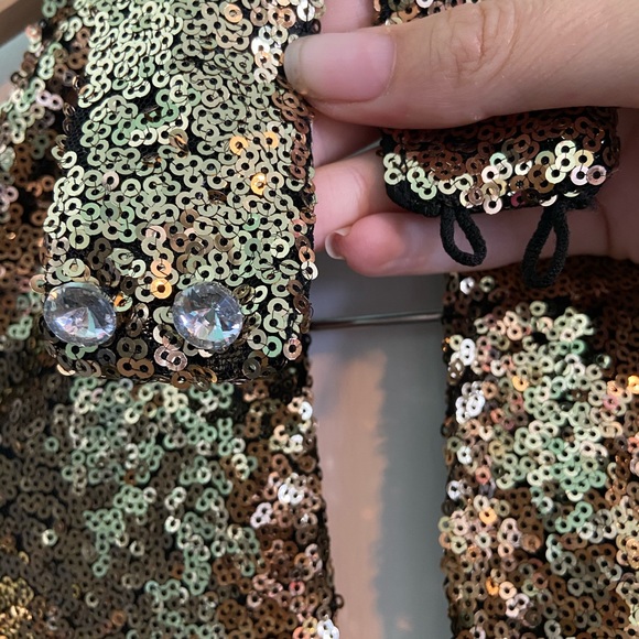 Gold & Black Sequin Bling Dress - Picture 4 of 4